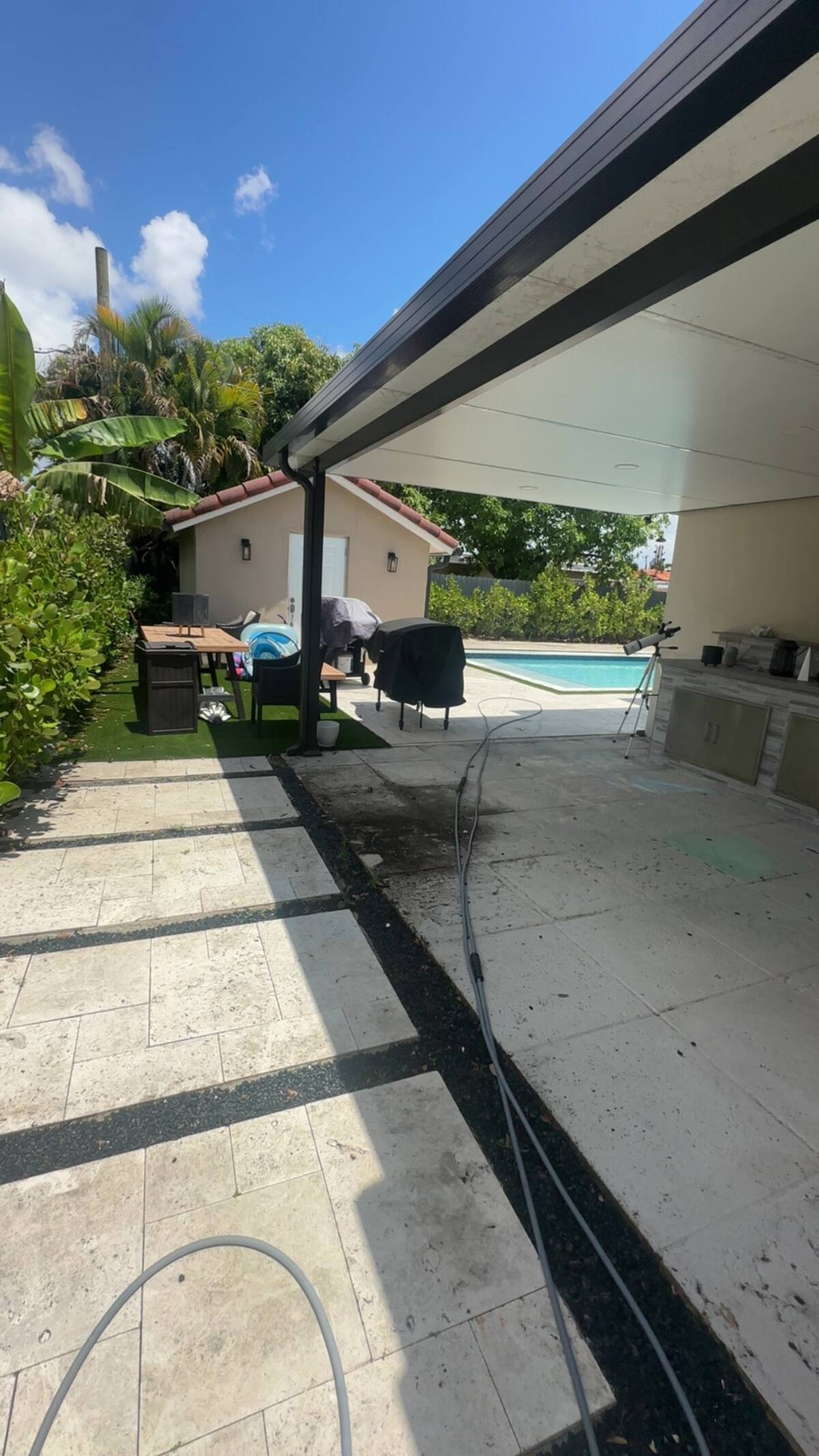 Pool deck cleaning in Cooper City, FL — before