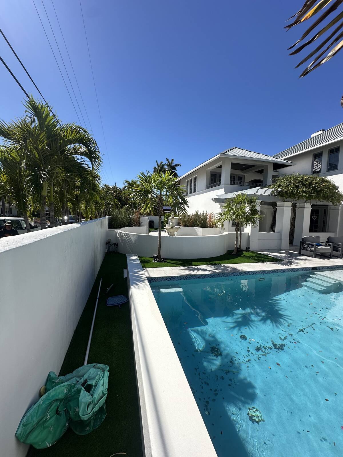 Waterfront pool deck cleaned in Coral Springs, FL