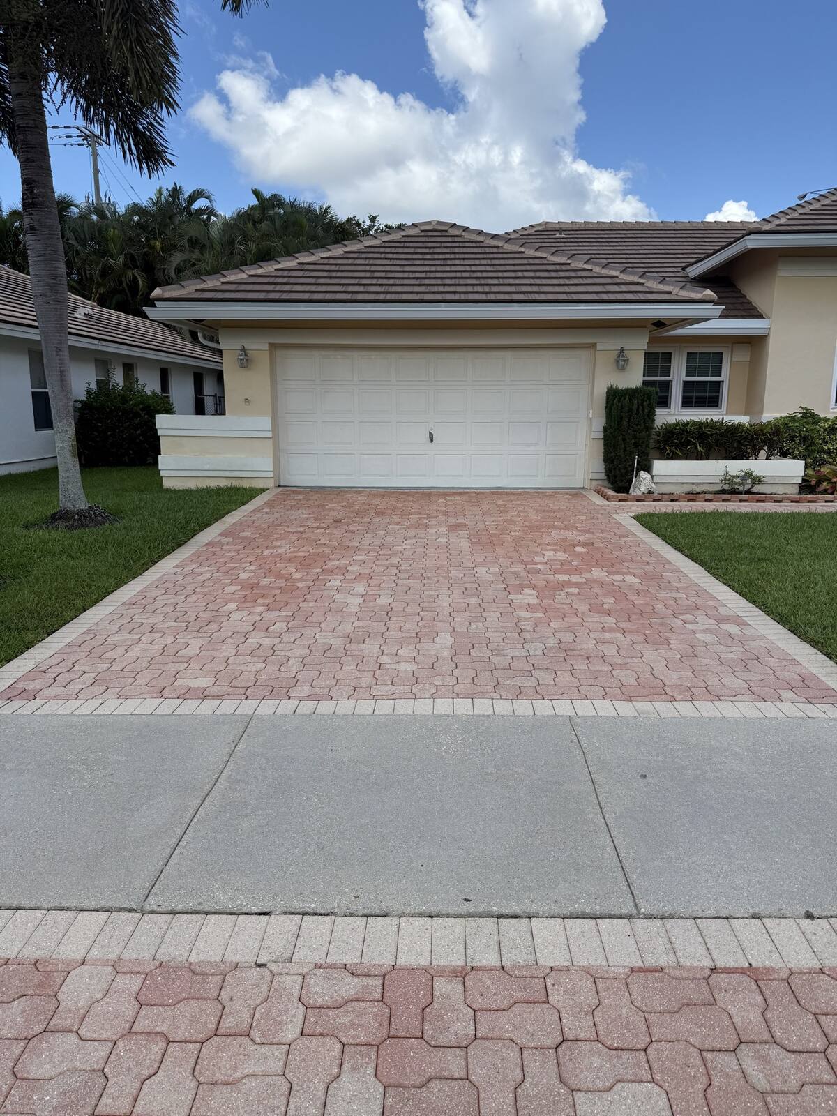 Paver driveway cleaning in Davie, FL — after