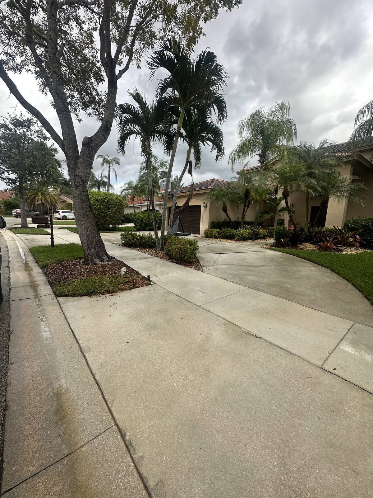 Concrete driveway pressure washing in Davie, FL — after