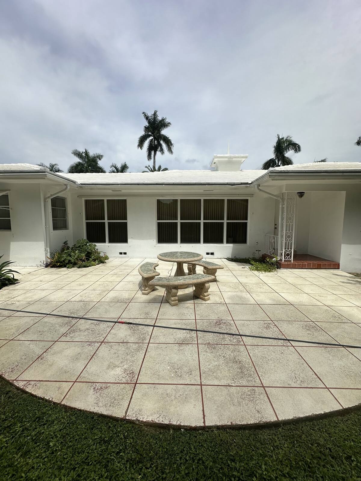 Stamped patio cleaning in Pembroke Pines, FL — after