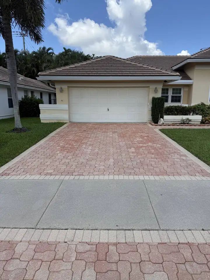 Paver driveway cleaning in Davie, FL — after