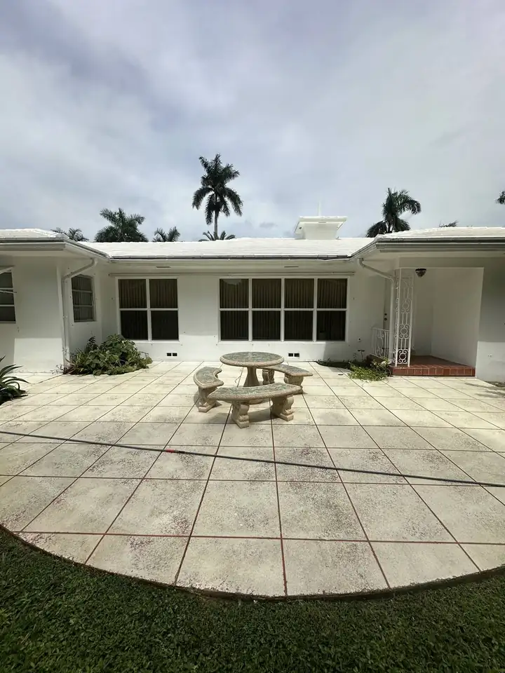 Stamped patio cleaning in Pembroke Pines, FL — after