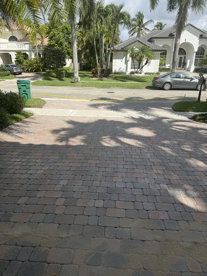 Restored paver driveway in South Florida